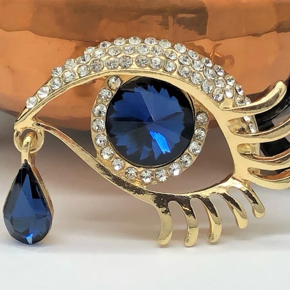 🔥2/$20 Evil Eye Brooch Rhinestone Evil Eye Pin Dali's Eye Pin Dali's Eye Brooch - Picture 1 of 4
